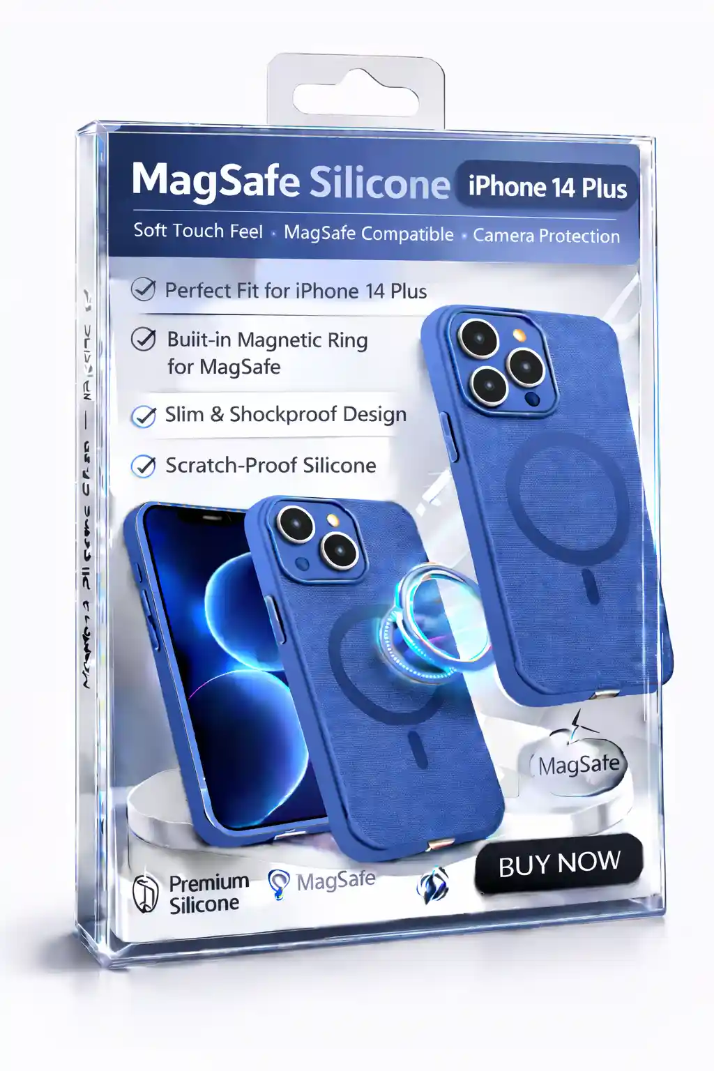 	MagSafe Silicone Case  For iPhone 14 Plus Blue