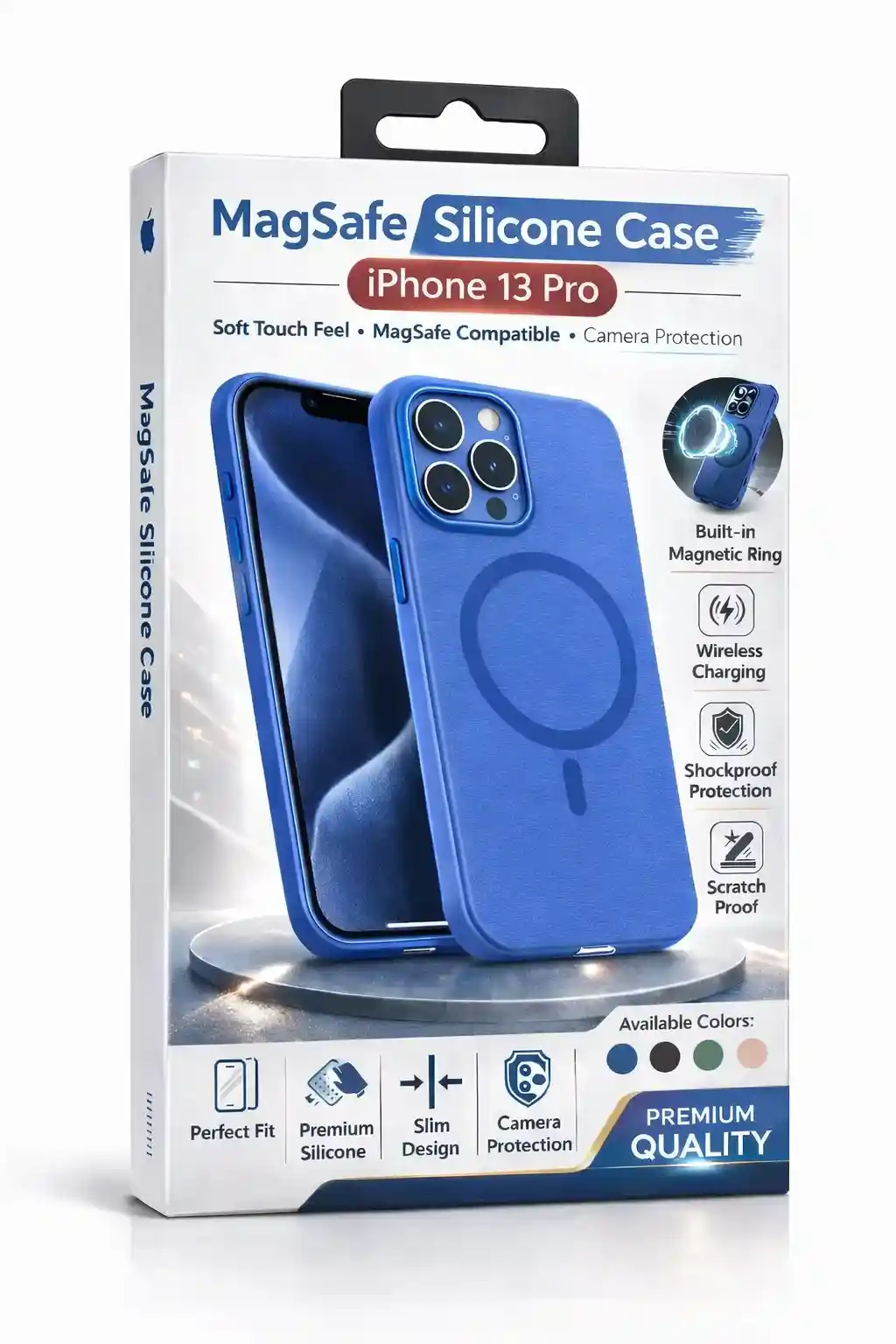 MagSafe Silicone Case  For iPhone 13 Pro Blue