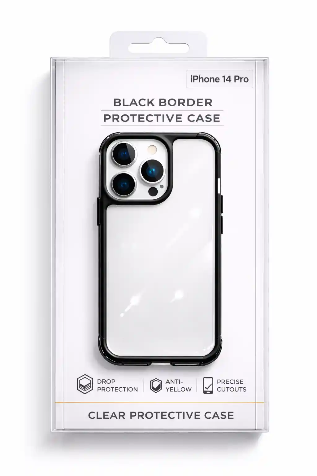 Black Border Protective Case For iPhone 14 Pro