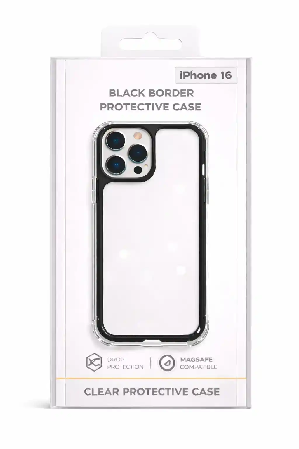Black Border Protective Case For iPhone 16