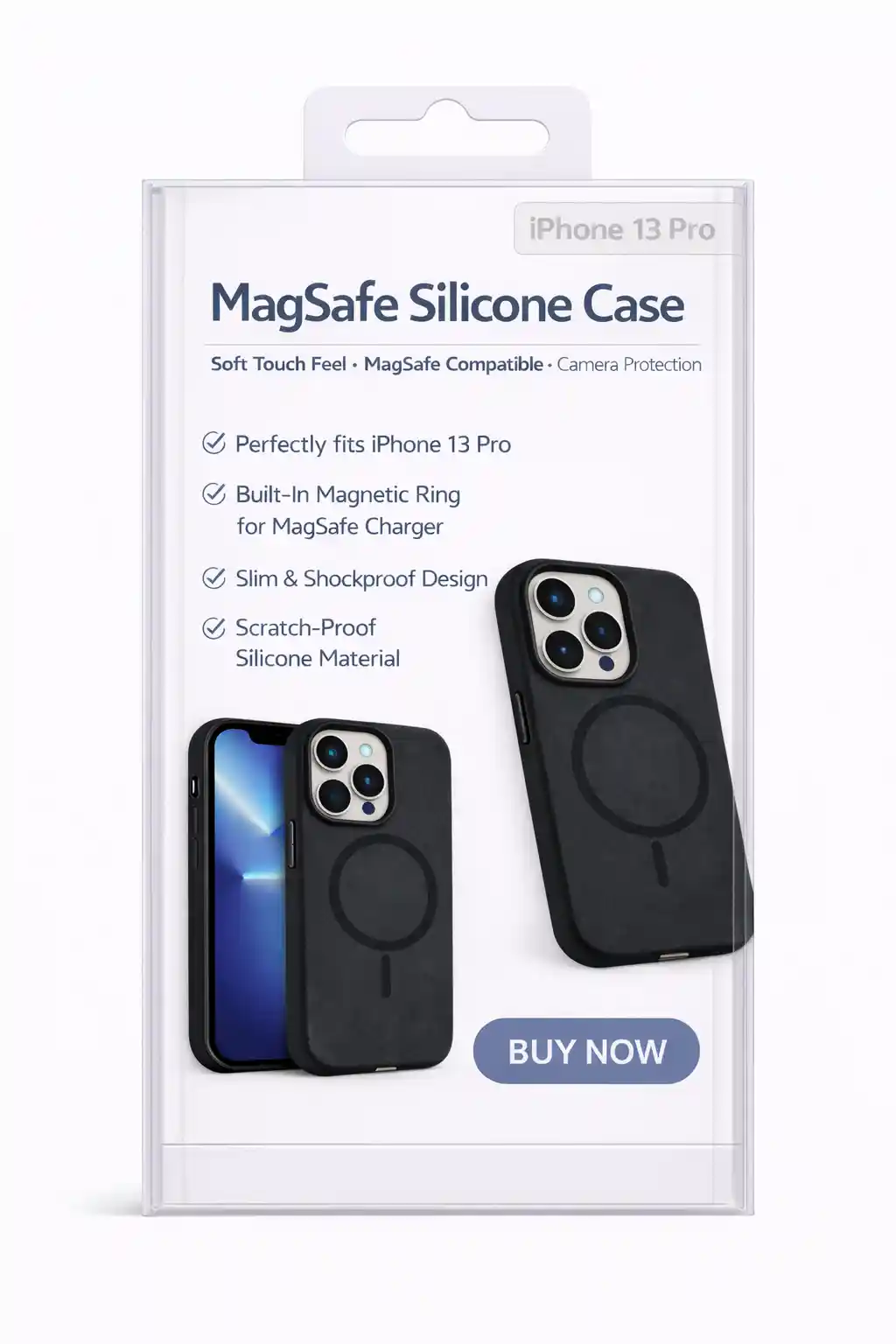MagSafe Silicone Case For iPhone 13 Pro Black