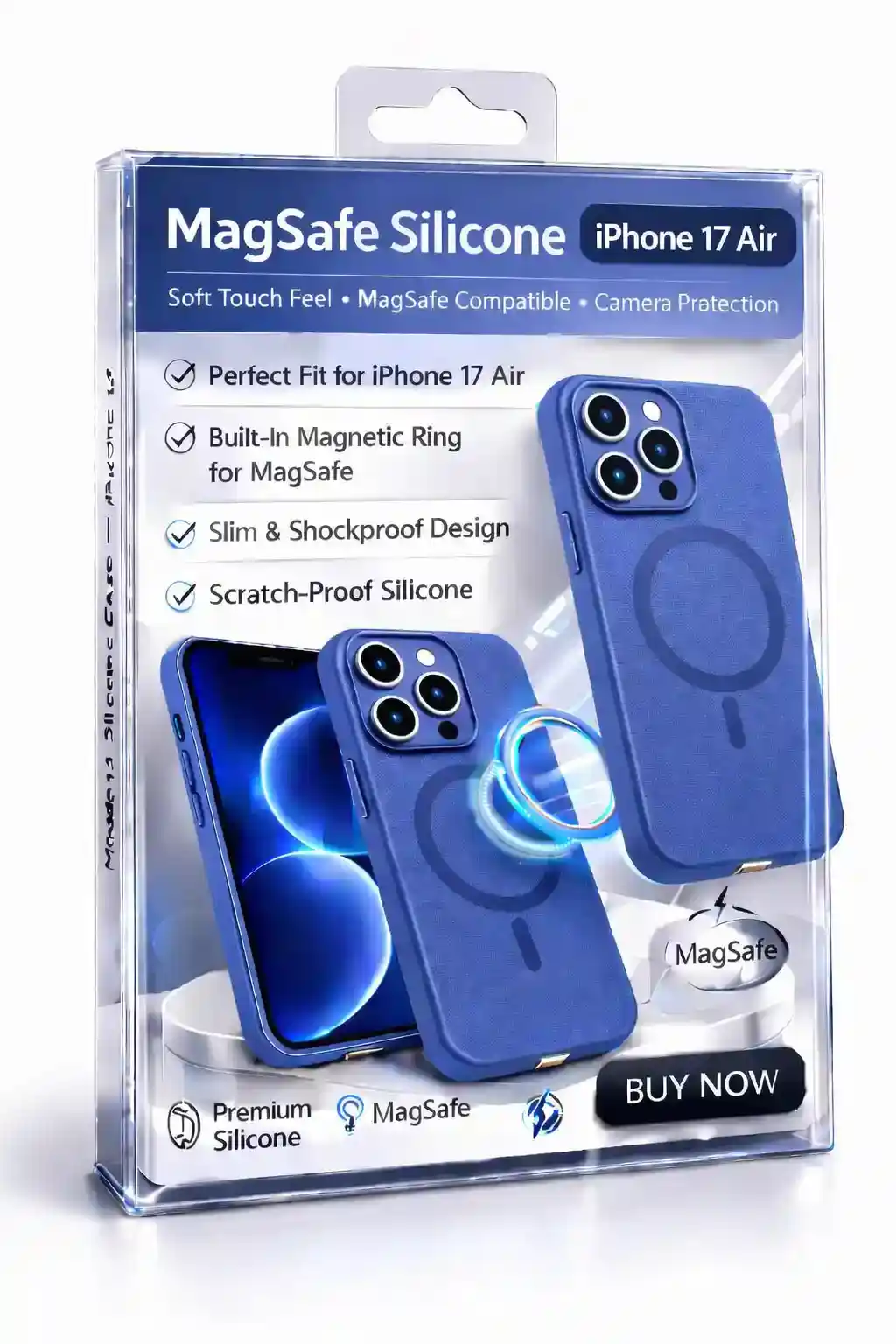 MagSafe Silicone Case  For iPhone 17 Air Blue