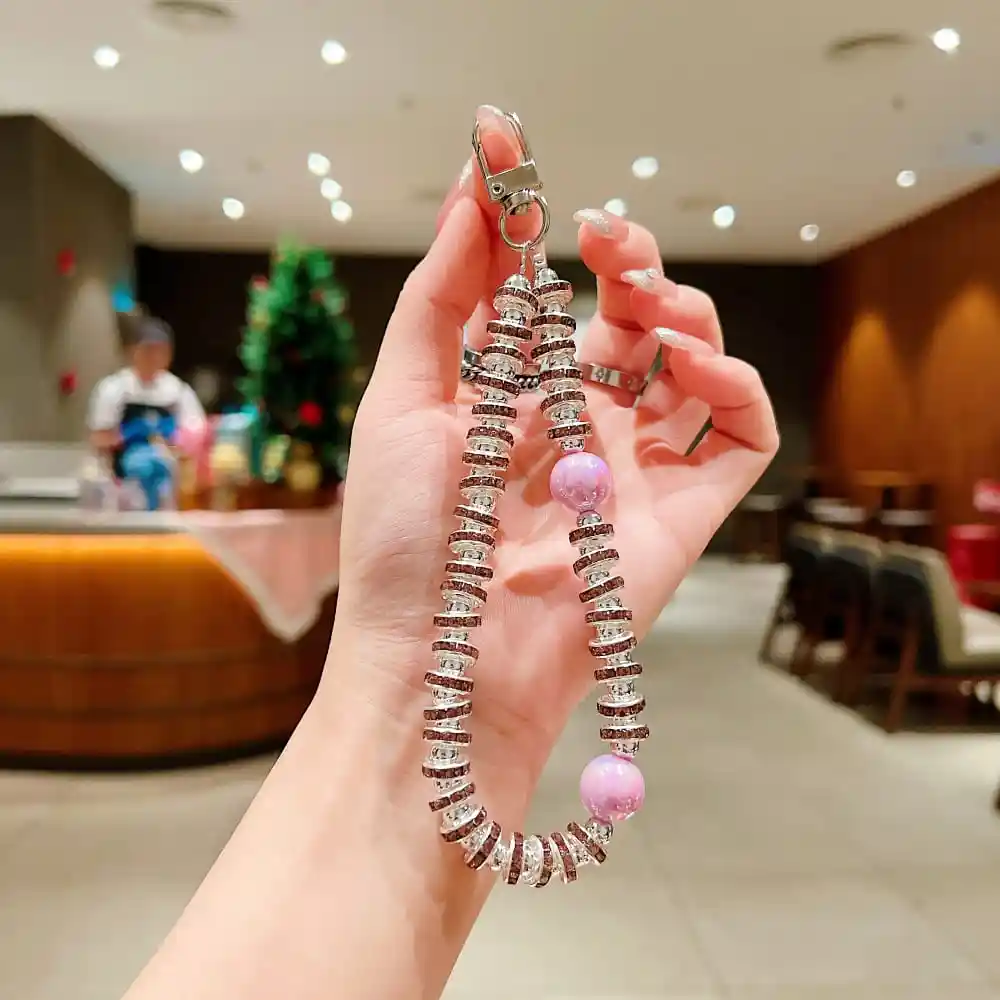 Diamond Cut Phone Charm Pink